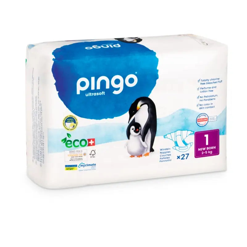 Pingo New Born Ecological Nappy Size 1, Pack 3 X 27 Pcs.