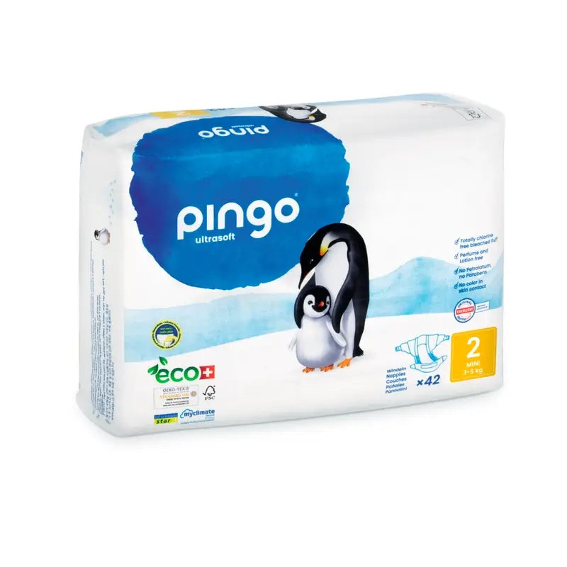 Pingo Ecological Nappy Size 2 Mini, Pack 3 X 42 Pcs.