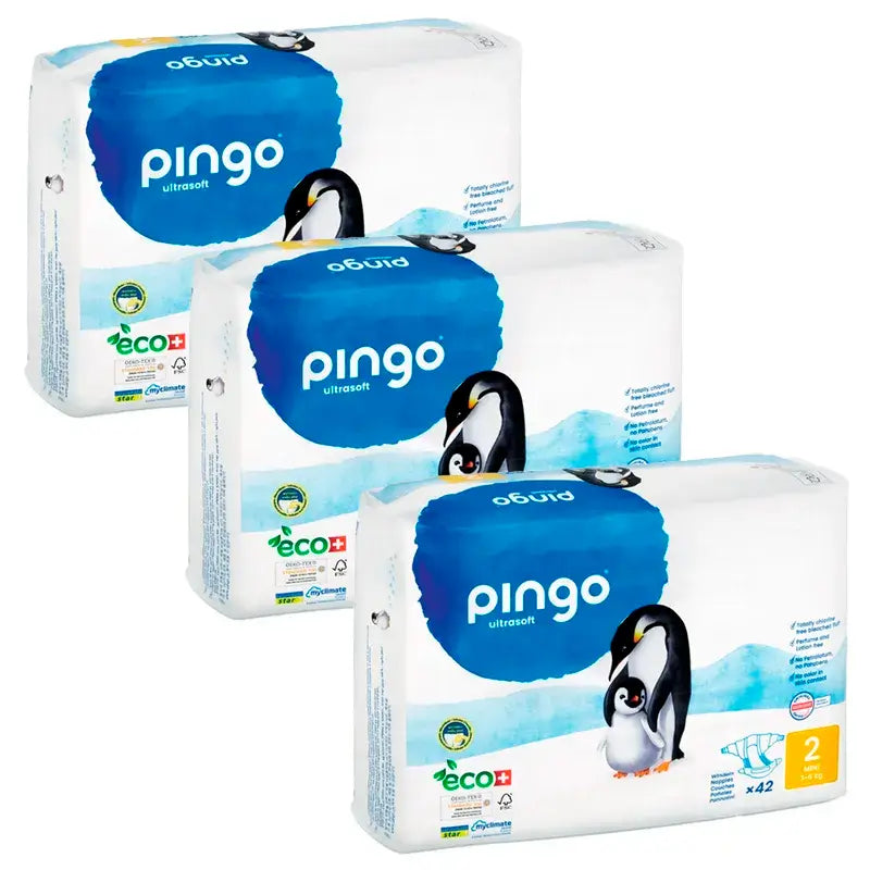 Pingo Ecological Nappy Size 2 Mini, Pack 3 X 42 Pcs.