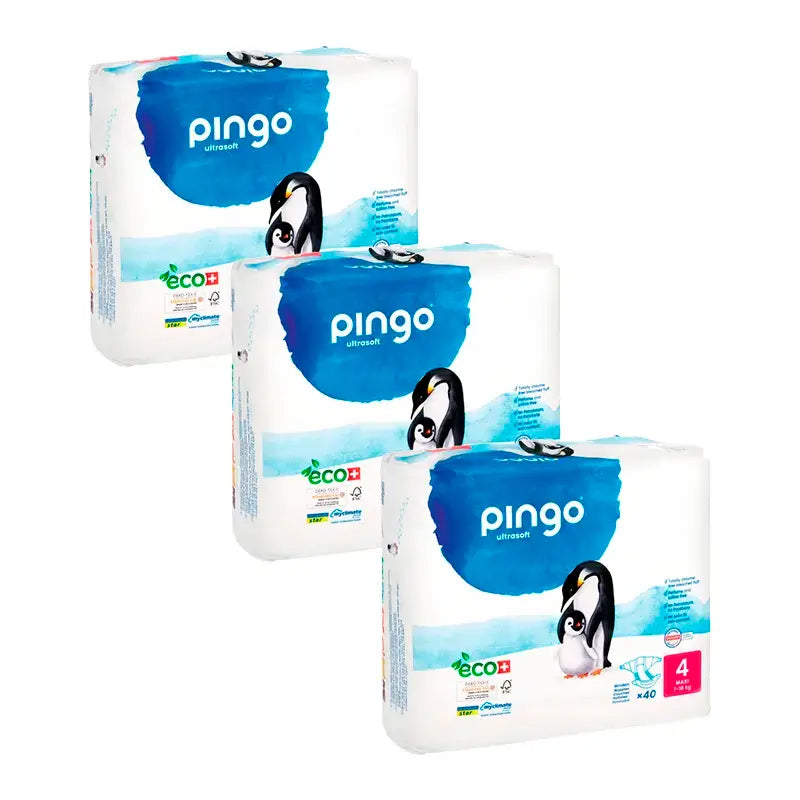 Pingo Ecological Nappy Size 4 Maxi, Pack 3 X 40 Pcs.