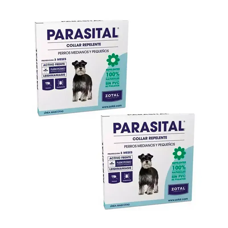 Zotal Parasital Antiparasitic Collar for Small/Medium Dogs, Pack 2 units