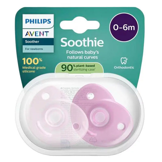 Philips Avent Soothie Soothing 2 soothers 0-6m baby girl