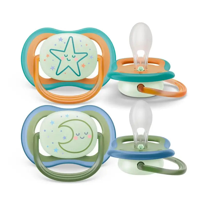Buy Avent Ultra Air Nocturnal Pacifiers +18 Months Neutral, 1 Unit at ...