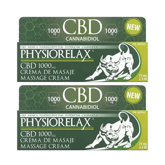 Physiorelax Massage Cream CBD, Pack 2 x 75 ml