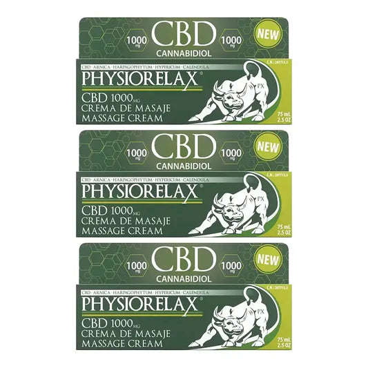 Physiorelax CBD Massage Cream, Pack 3 x 75 ml