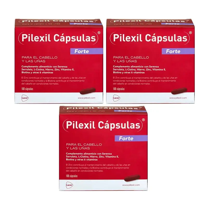 Pilexil Capsules Forte, Pack 3 x 100 Capsules