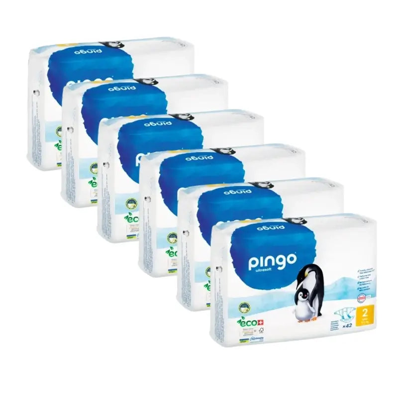 Pingo Ecological Nappies Size 2 Mini (3-6 Kg), 6X42 Pcs.