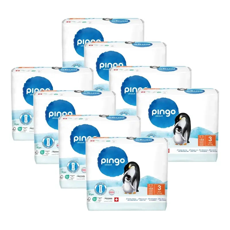 Pingo Ecological Nappies Size 3 (4-9 Kg), 8X44 Units