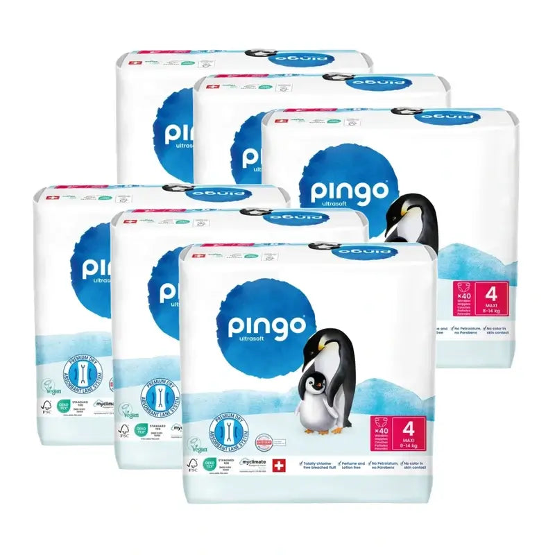 Pingo Ecological Nappies Size 4 (8-14 Kg), 6X40 Units
