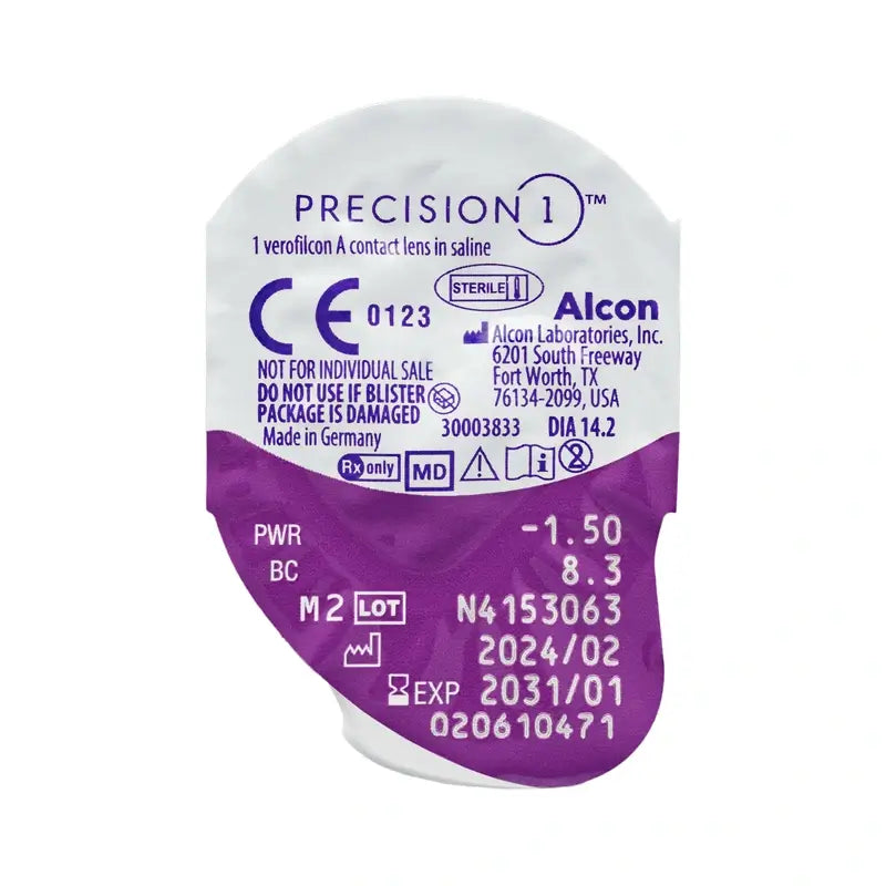 Precision1 Spherical Daily Lenses , 30 units - +7.00, 8.3, 14.2