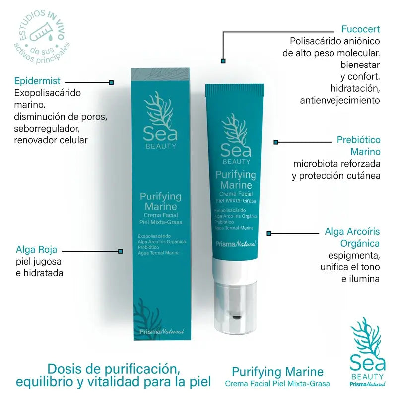 Prisma Natural Sea Beauty Purifying Marine Facial Emulsion Combination Skin, 50 ml