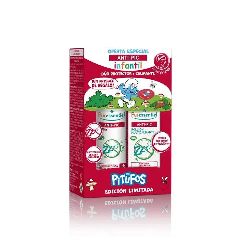 Puressentiel Smurfs Pack: Anti Pic Spray 75 Ml + Anti Pic Roll 5 Ml