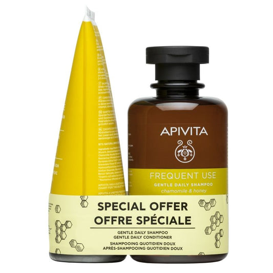 APIVITA Gentle Daily Use Shampoo + Conditioner, 400 ml