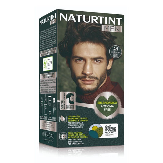 Naturtint Men Permanent Hair & Beard Colouring for Men 4N Ammonia Free - Natural Brown