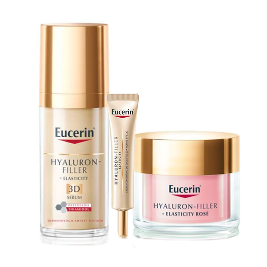 Eucerin Hyaluron-Filler + Elasticity Serum, Day Cream Rosé Fp30 and Eye Contour Pack