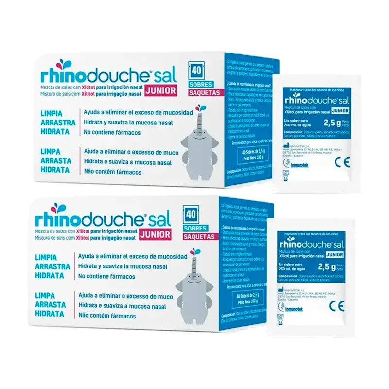 Rhinodouche Junior Salt, Pack 2 x 40 sachets