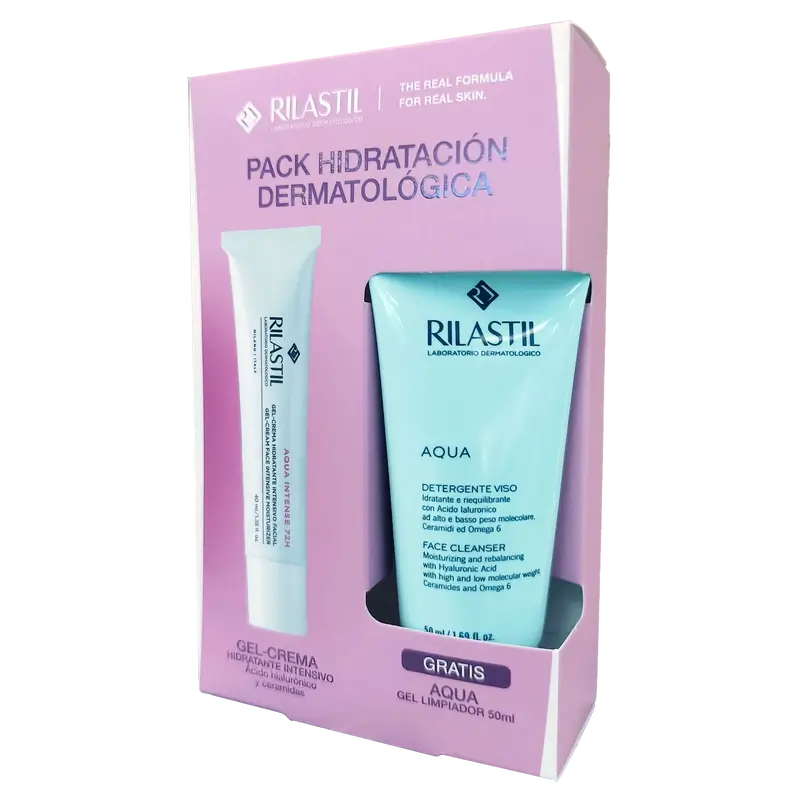 Rilastil Aqua Dermatological Facial Moisturizer, 40 ml + 500 ml