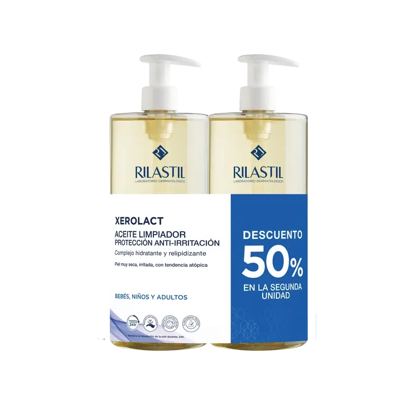 Rilastil Duplo Xerolact Oil 2A 50% Discount 1L, 1000ml + 1000ml