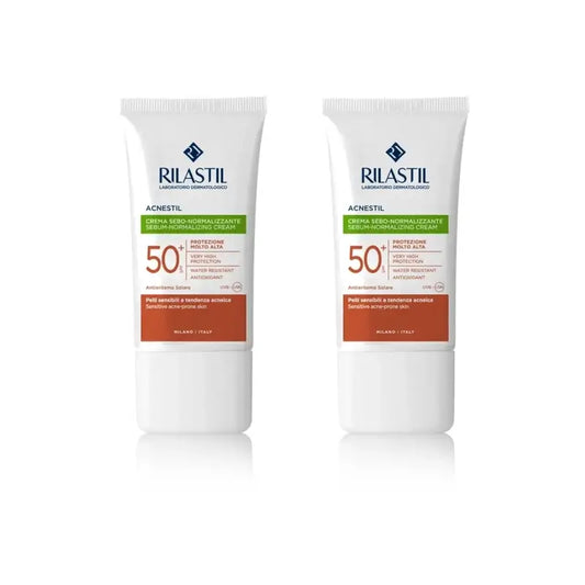 Rilastil Sun System Spf 50+ Acnestil, 2X40 Ml