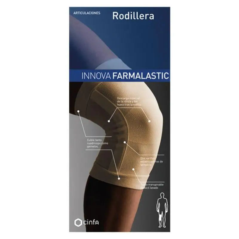 Farmalastic Knee Brace, Size Medium Beige