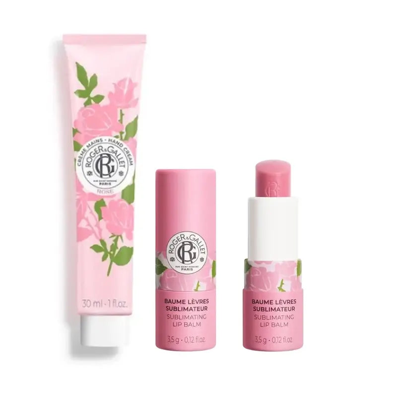 Roger & Gallet Rose Rose Hand Cream + Lip Balm Pack
