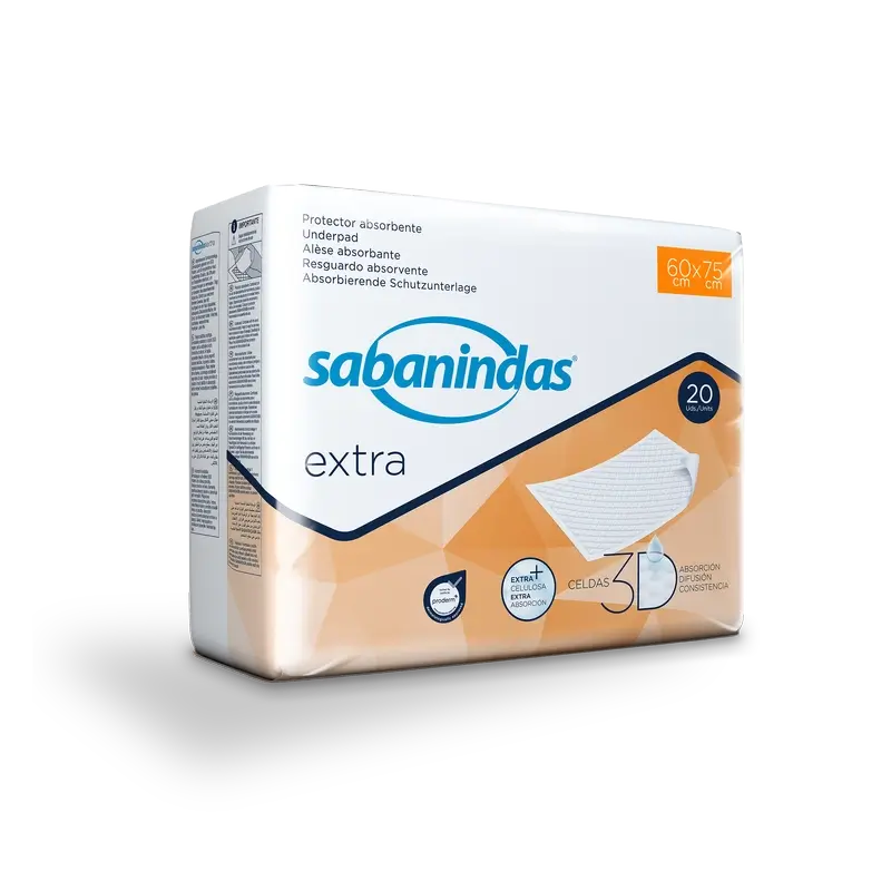 Sabanindas Extra Large Absorbent Pad 60 X 75 Cm. , 20 pcs.