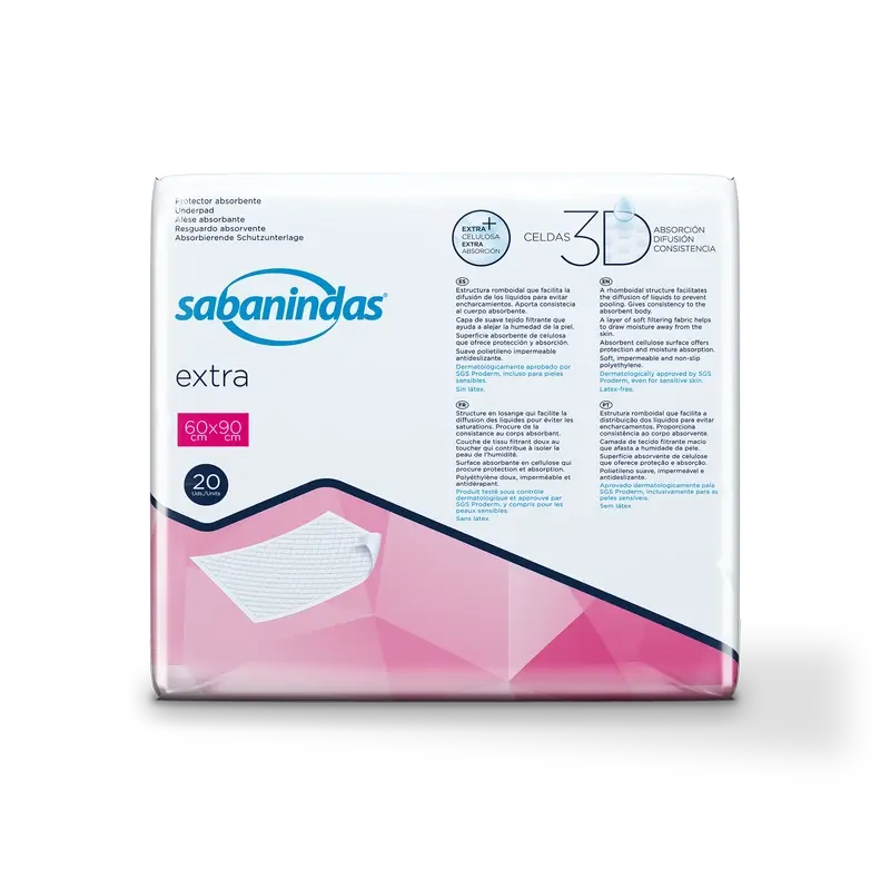 Sabanindas Extra Absorbent Pad Maxi 60 X 90 Cm. , 20 pcs.