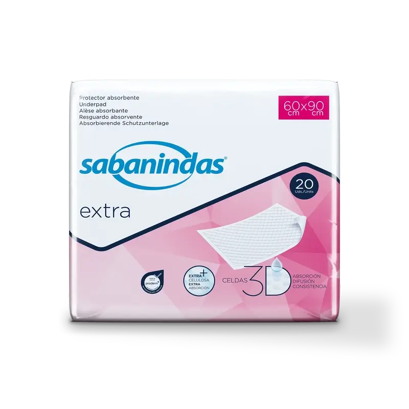 Sabanindas Extra Absorbent Pad Maxi 60 X 90 Cm. , 20 pcs.