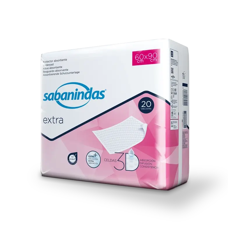 Sabanindas Extra Absorbent Pad Maxi 60 X 90 Cm. , 20 pcs.