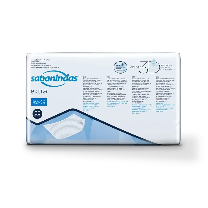 Sabanindas Extra Small Absorbent Pad 60 X 40 Cm. , 25 pcs.