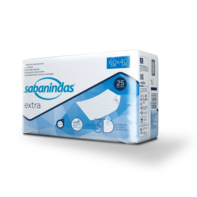 Sabanindas Extra Small Absorbent Pad 60 X 40 Cm. , 25 pcs.