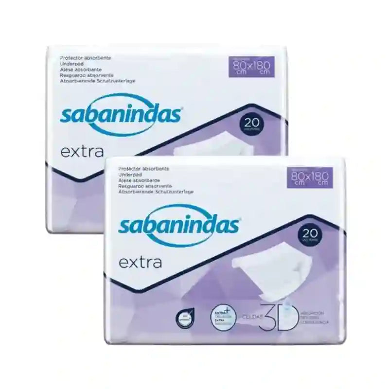 Sabanindas Extra Adjustable Absorbent Pad 80 X 180 Cm. , 3X20 Units