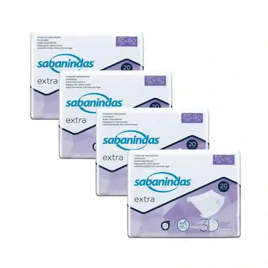 Sabanindas Extra Adjustable Absorbent Pad 80 X 180 Cm. , 4X20 Units
