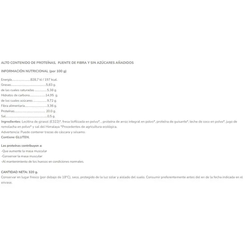 Salud Viva Strawberry Protein Shake 320Gr. Eco