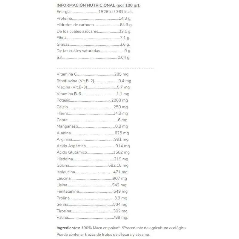 Salud Viva Maca Premiun Powder 200Gr Bio Sg S/A Vegan