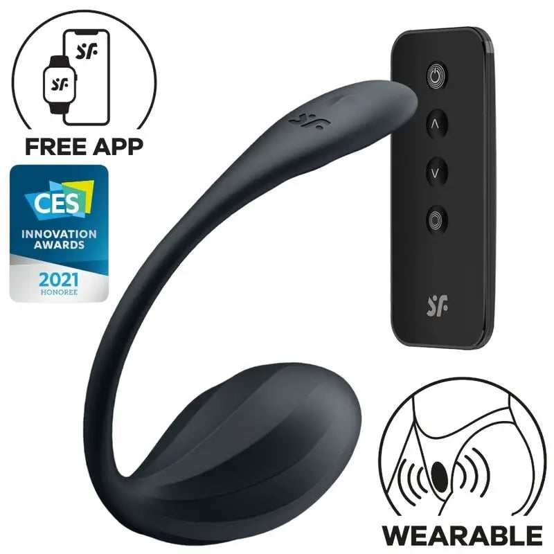 Satisfyer Ribbed Petal G-Spot Stimulator Remote Control Black Free App