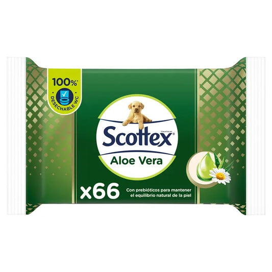 Scottex Aloe Vera Wet Toilet Paper , 66 units
