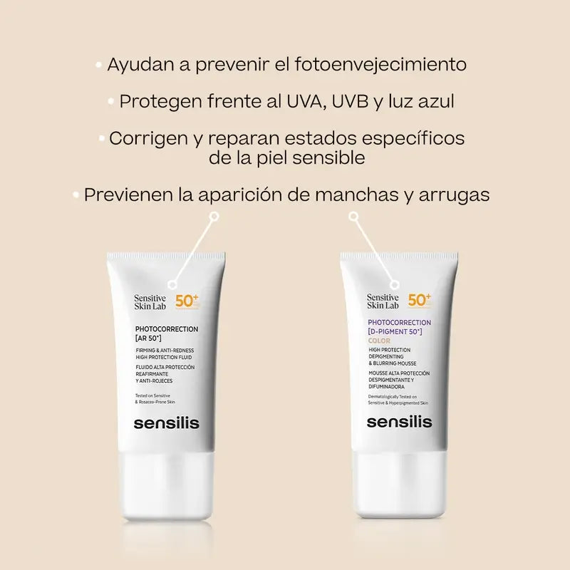 Sensilis Photocorrection [Ar SPF 50+] Firming and Anti-Redness Fluid 40 ml