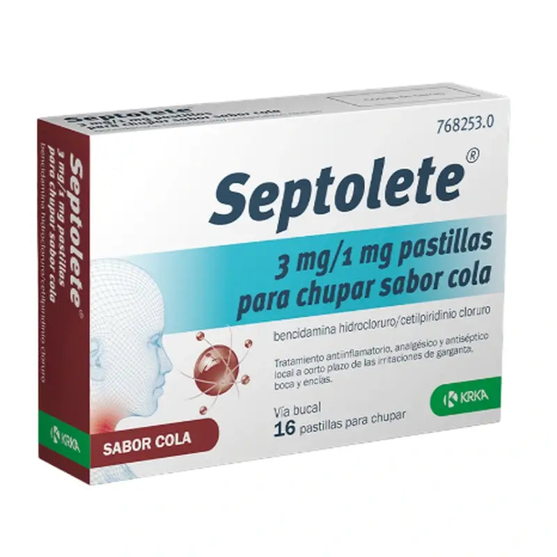 Septolete 3 Mg/1 Mg, 16 tablets
