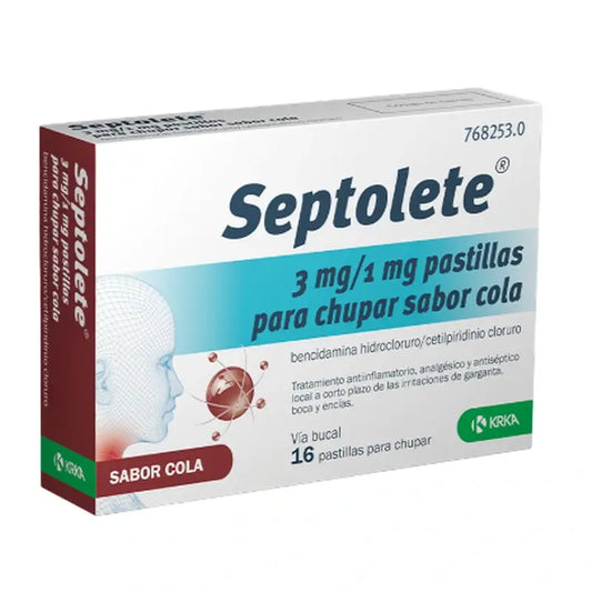 Septolete 3 Mg/1 Mg, 16 tablets