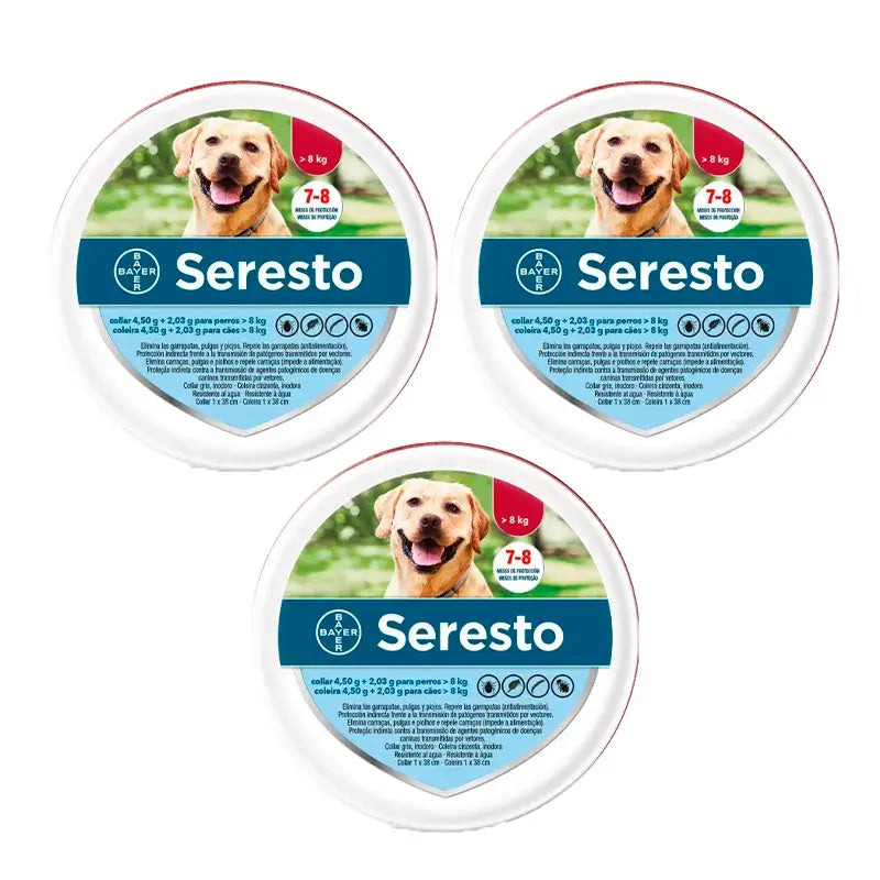 Seresto Dog Collar +8Kg Large Pack 3 units