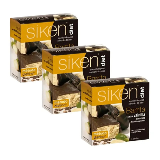 Siken Diet Vanilla and Caramel Flavoured Bar 3 x 5 units Pack