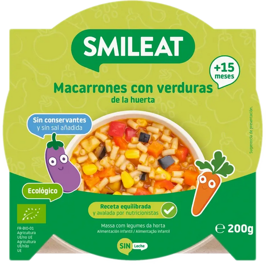 Smileat Small Plate Macaroni With Vegetables From The Garden Eco, 200 g