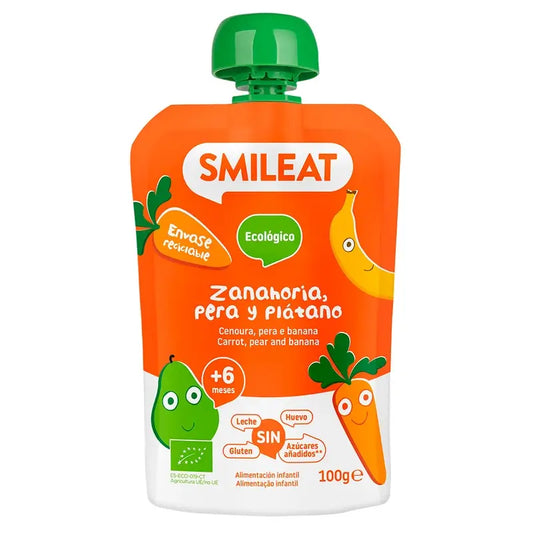 Smileat Pear, Carrot & Banana Pouch Eco , 100 g