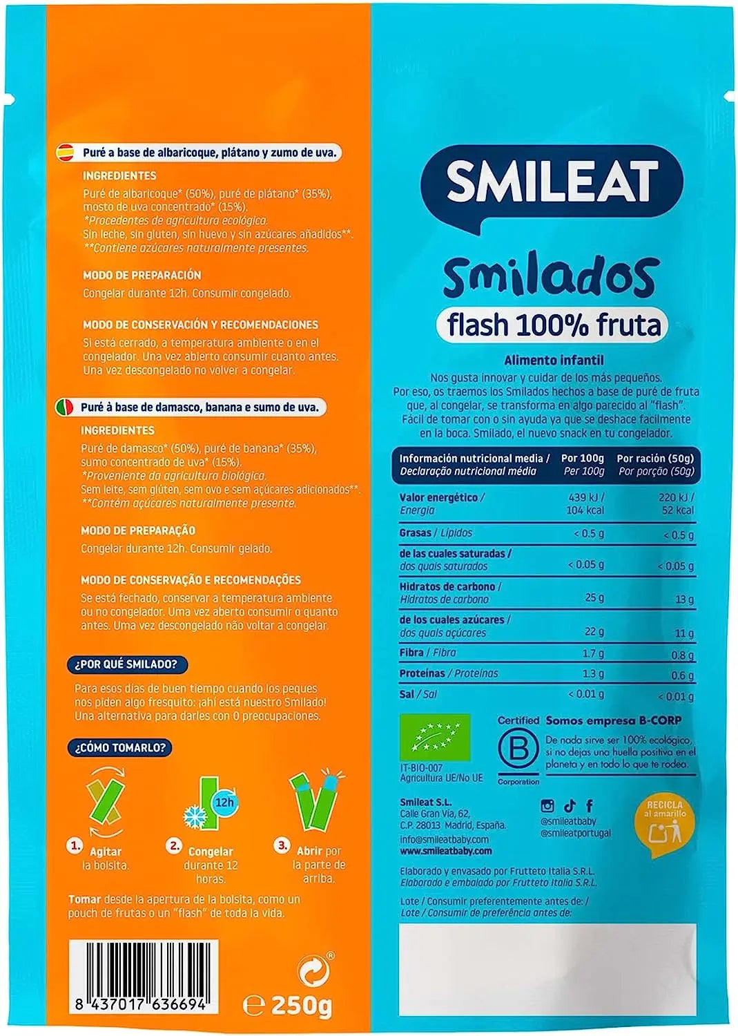 Smileat Smiled Apricot-Banana Smileat Eco 50G