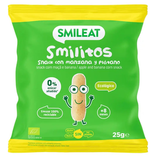 Smileat Smilito Snacks Apple & Banana Eco Smileat , 25 grams
