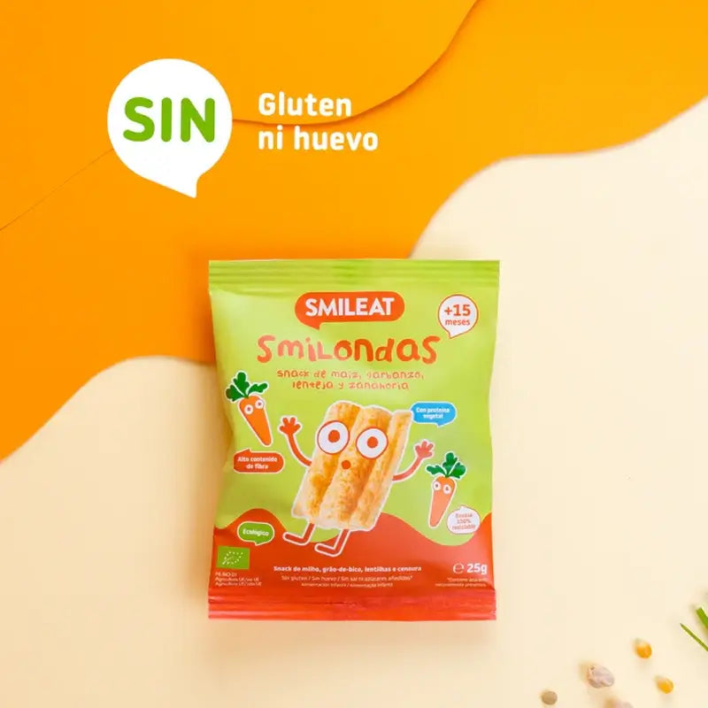 Smileat Smilondas Corn, Vegetables & Carrot Snack , 25 grams