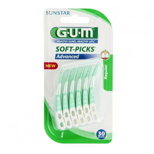 GUM SOFT PICKS ADVANCED REGULAR 30 UNITS for interdental cleaning