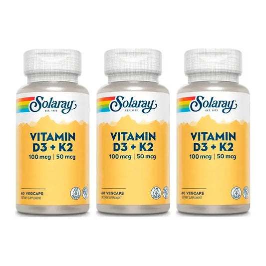 Solaray Vitamin D3 & K2 Pack 3 x 60 Capsules