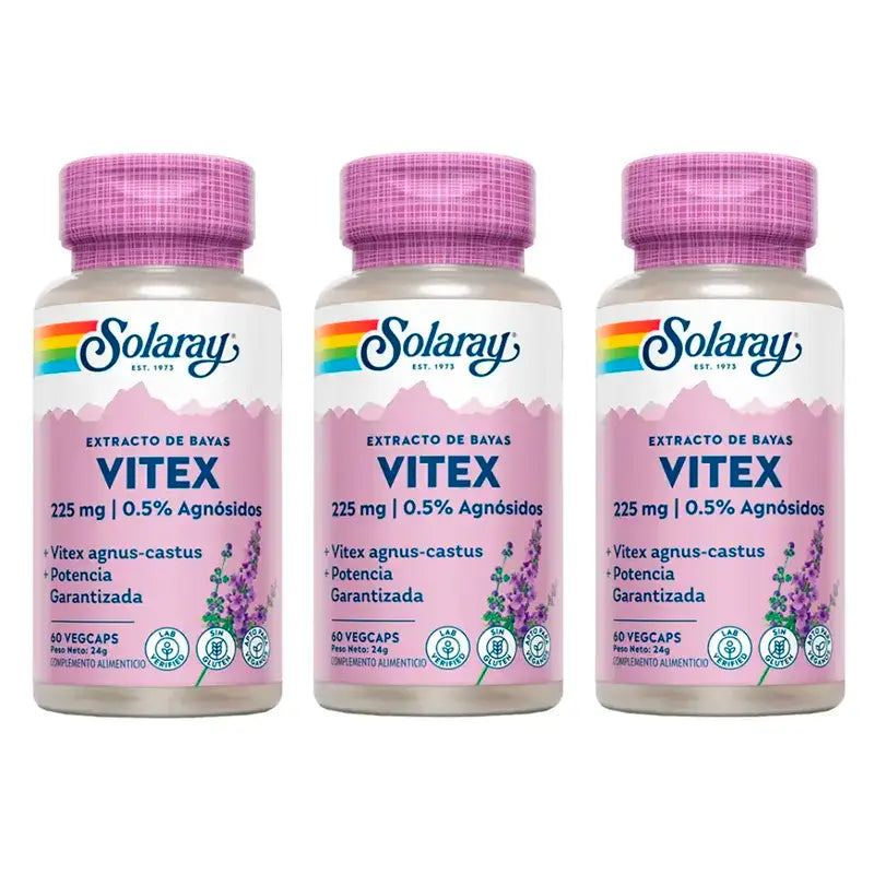 Solaray Vitex (Chasteberry) Pack 3 x 60 Capsules